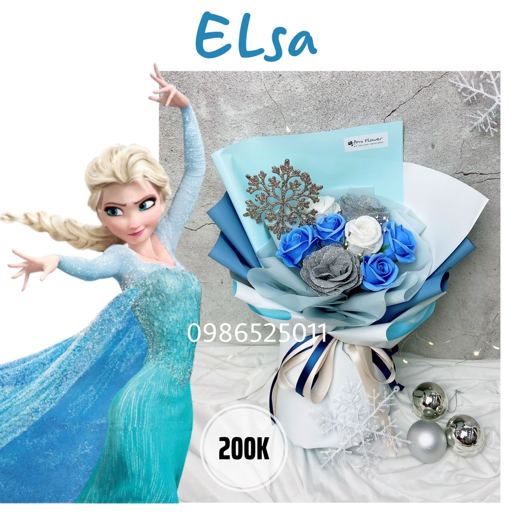 🌹 [Hoa sáp] Bó hoa công chúa Elsa 10 bông 💃