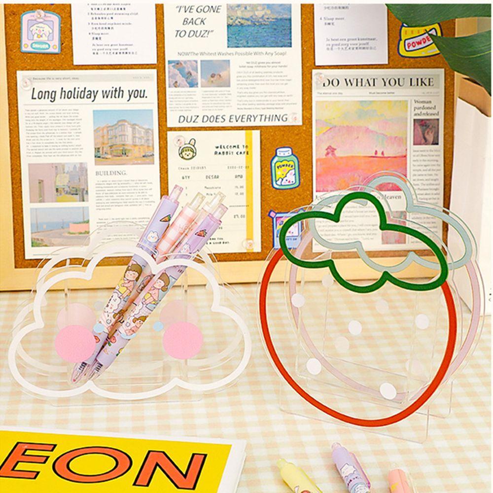 PISTA Giá Đỡ Bút Bằng Acrylic Hình Chú Gấu Dễ Thương Dùng Trang Trí Bàn Làm Việc