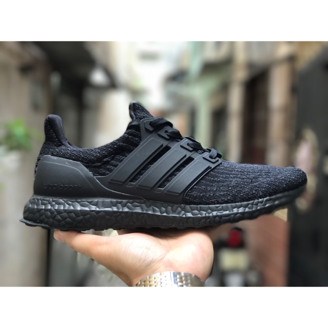 Giày Ultra Boost Triple Black nam nữ nhẹ thoáng êm ôm gym chạy bộ