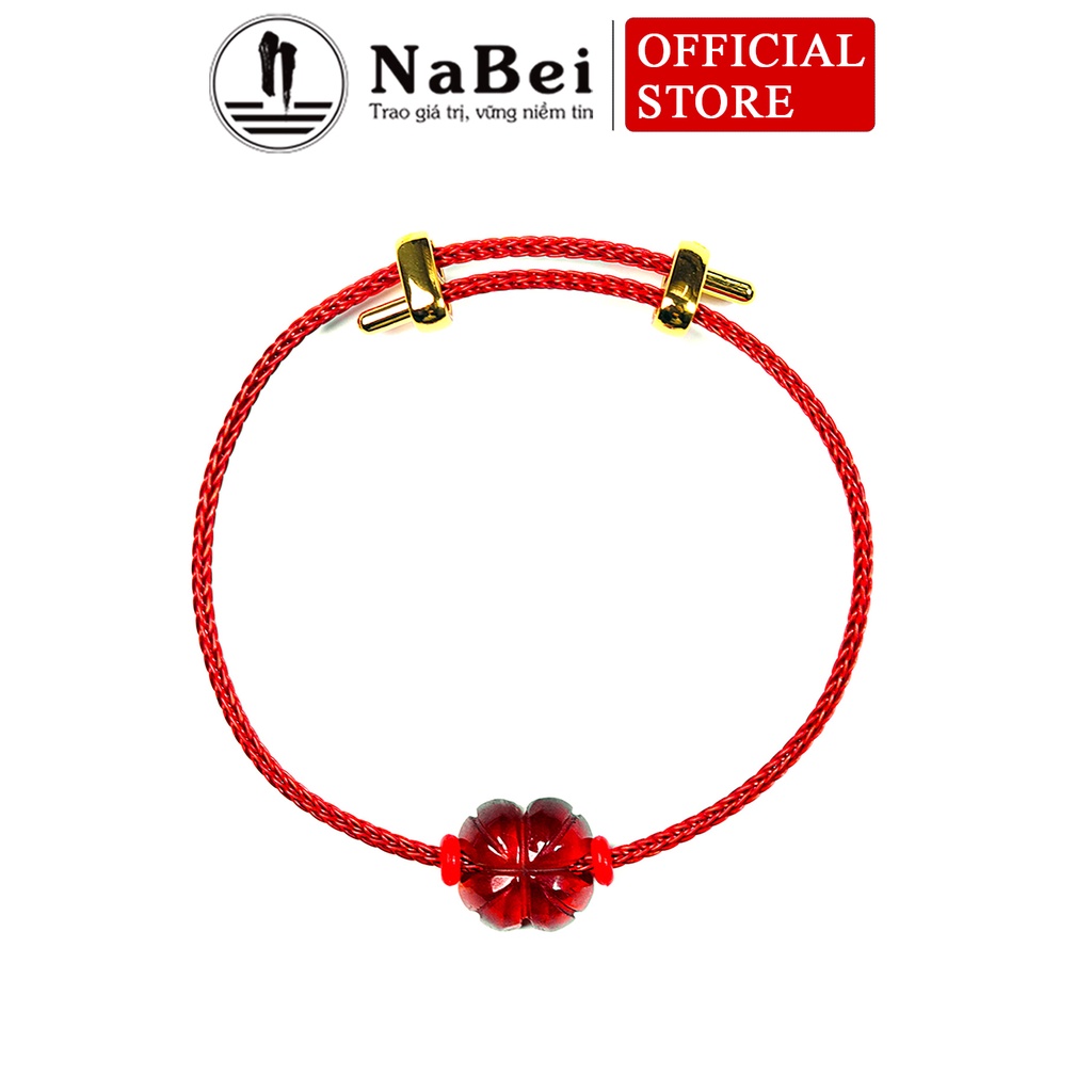 Vòng Tay Cỏ Bốn Lá Đá Garnet Tự Nhiên Phù Hợp Mệnh Hỏa, Thổ NB209 - Phong Thuỷ NaBei Store