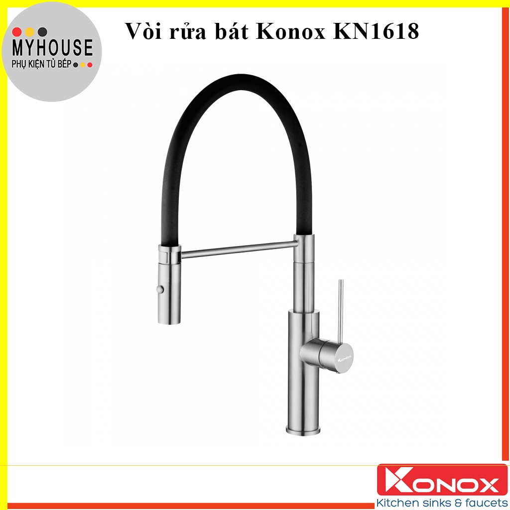 Vòi rửa bát cần mềm KONOX KN1618 hợp kim đồng