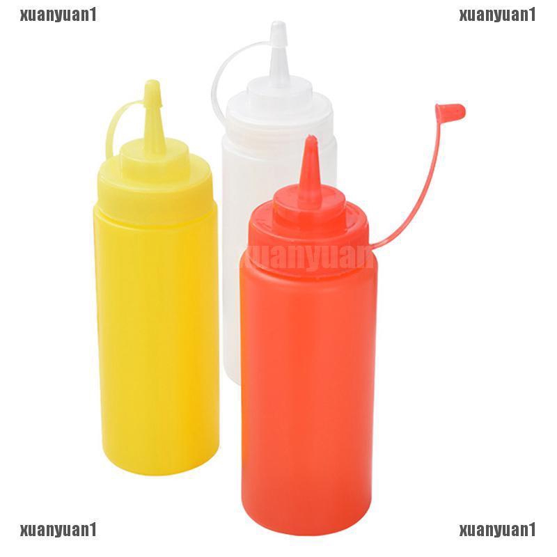 Bình Nhựa Đựng Dầu Ăn / Giấm 8oz Dạng Bóp Tiện Dụng Cho Nhà Bếp