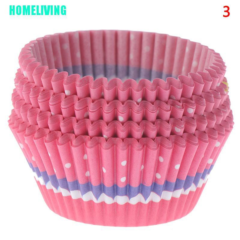 Set 100 giấy lót bánh cupcake dùng một lần họa tiết xinh xắn dễ thương