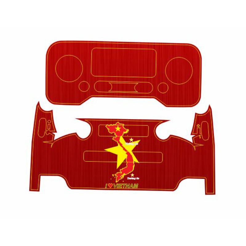 Skin Decal Miếng Dán Trang Trí Flycam Sjrc F11S 4K Pro - Version Cờ Đỏ Sao Vàng - Dán 2 Pin