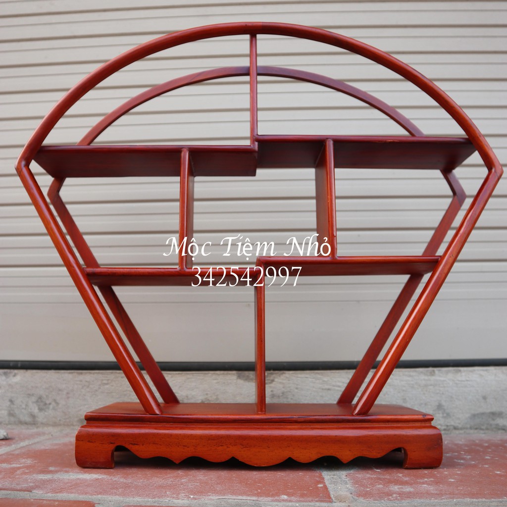 Kệ gỗ trang trí ( gỗ gõ đỏ ), kê đồ phong thủy, bộ ấm trà mini