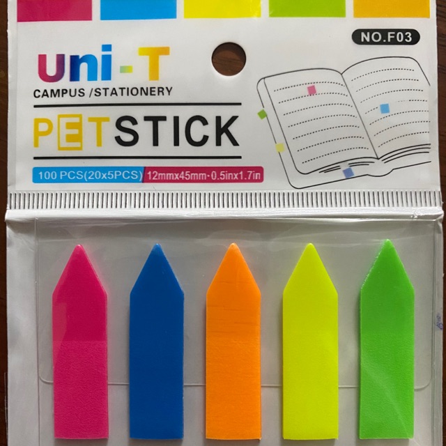 Note 5 màu nhựa mũi tên Uni-T