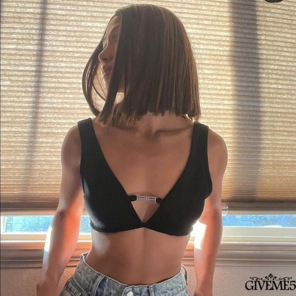 Áo Lửng Cổ V Hở Lưng Màu Trơn Thời Trang Mùa Hè Quyến Rũ Cho Nữ