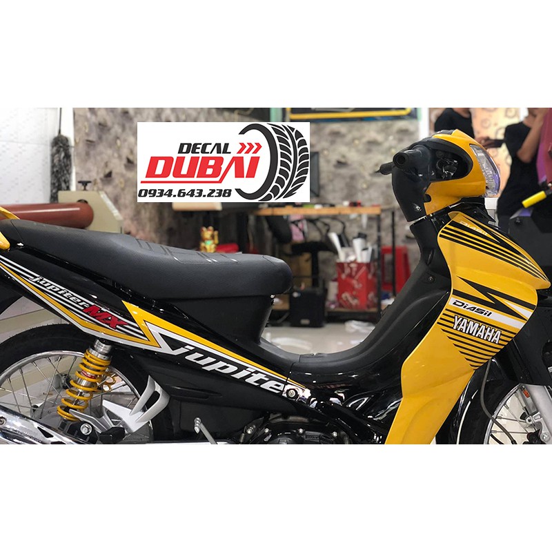 Tem trùm Dán Xe Jupiter V, Mx Đen Vàng