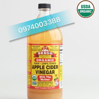 Dấm táo Bragg hữu cơ nhập khẩu Mỹ 946ml date 2025