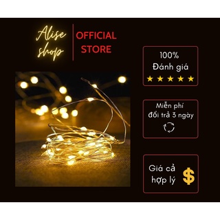 Đèn Led đom đóm trang trí 4 mét Vàng Nắng dùng pin AAA