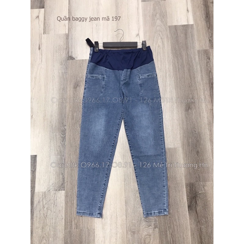 [40-75kg] Quần Bầu Baggy Jean Trẻ Trung Thoải Mái Tới Sinh