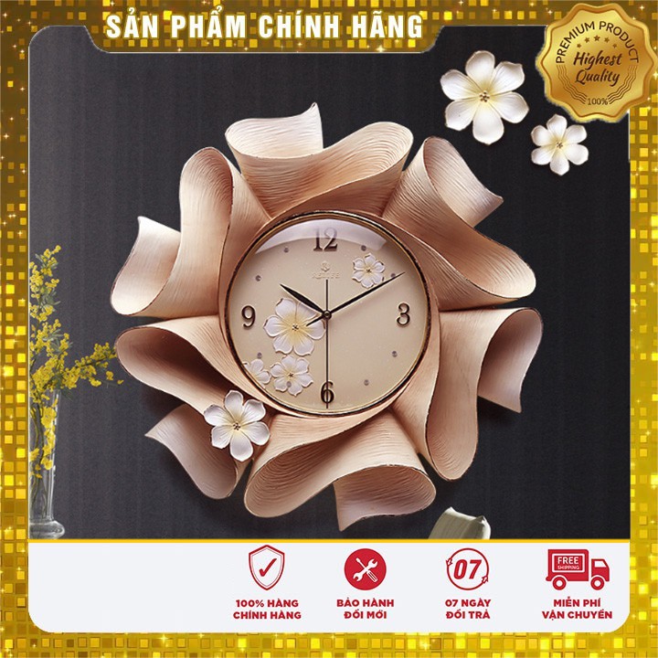 [Chính hãng] Đồng hồ trang trí - Đồng hồ treo tường nghệ thuật gốm đá điêu khắc phù điêu cao cấp KS-03