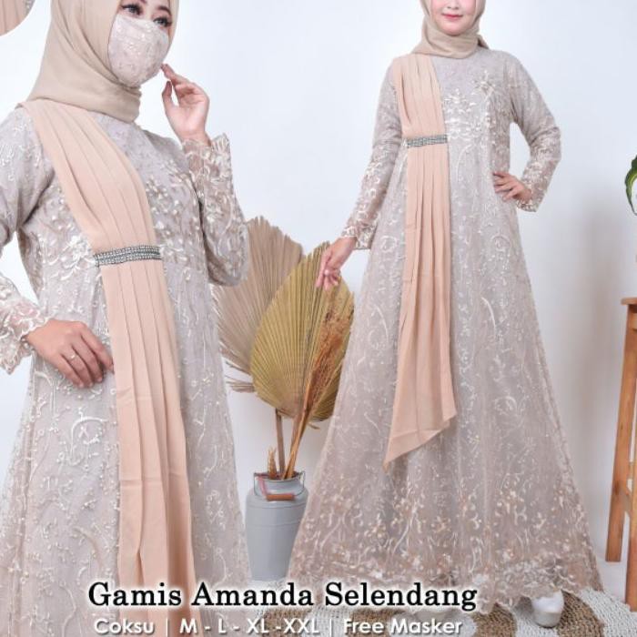 Robe / kebaya Áo Choàng Dài Vải Tuyn amanda lc 1 / Dự Tiệc / Tiệc Hiện Đại / Lễ Tốt Nghiệp / mew