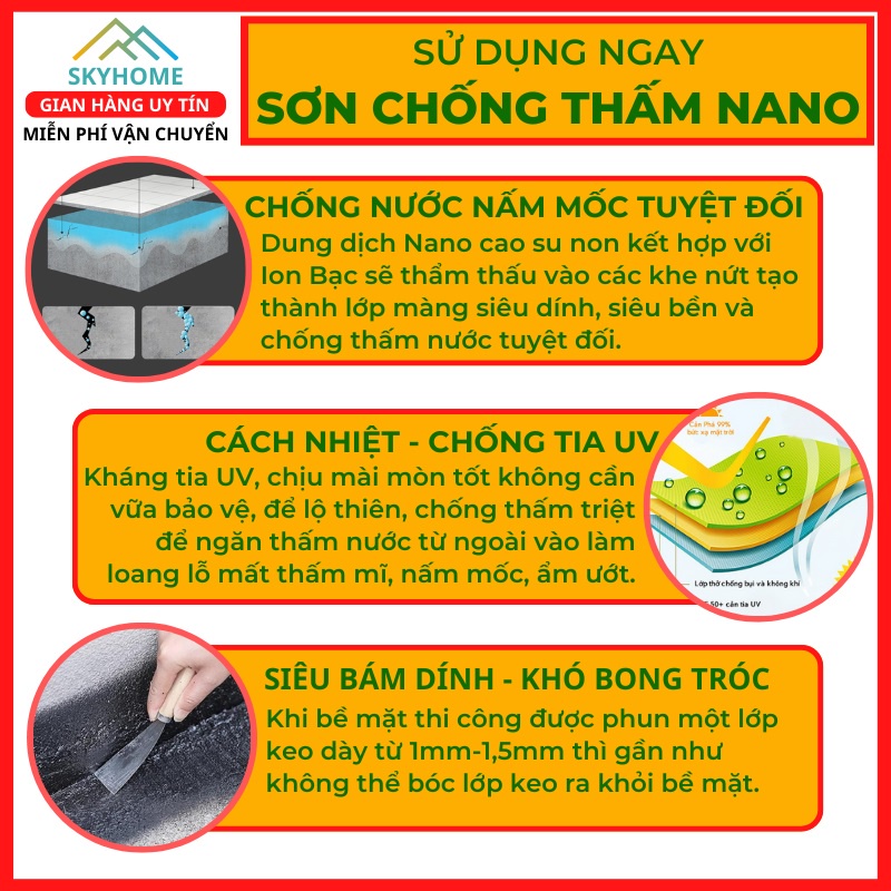 Bình xịt sơn chống thấm hồ cá tường trần nhà mái tôn sân thượng máng xối ống nước mái nhà | chai xịt chống thấm dột