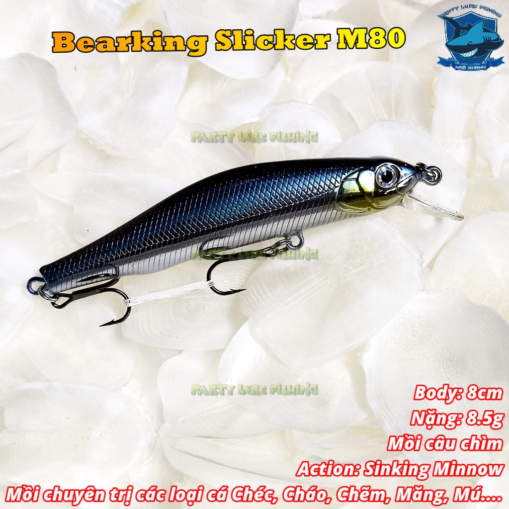 Mồi câu cá Bearking Slicker 80, mồi lure chẽm, măng, chéc, mú...