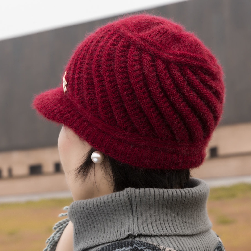 Mũ Len Trùm Đầu Thời Trang Thu Đông Cho Phụ Nữ Trung Niên