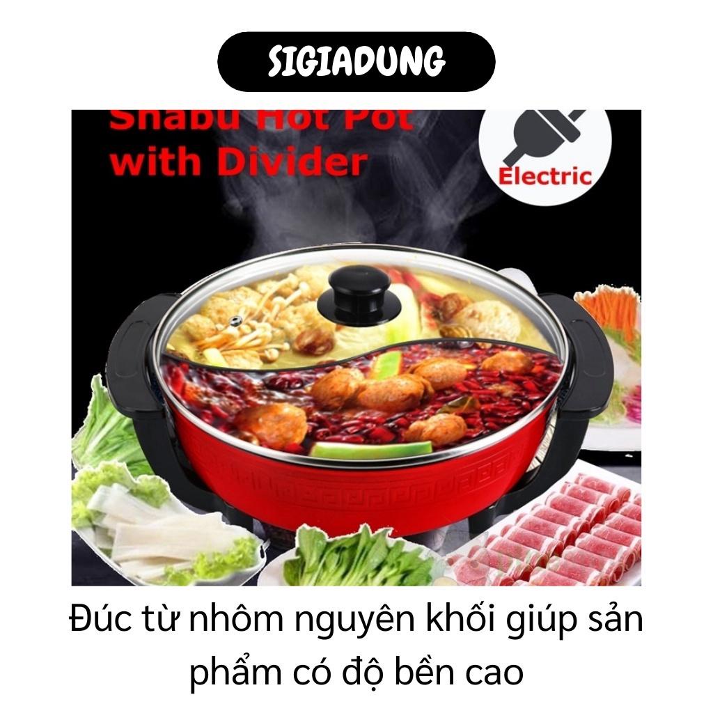 [SGD] Nồi Lẩu Mini - Nồi Nấu Lẩu Điện 2 Ngăn Đa Năng, Dung Tích 6L, Siêu Chống Dính 9264