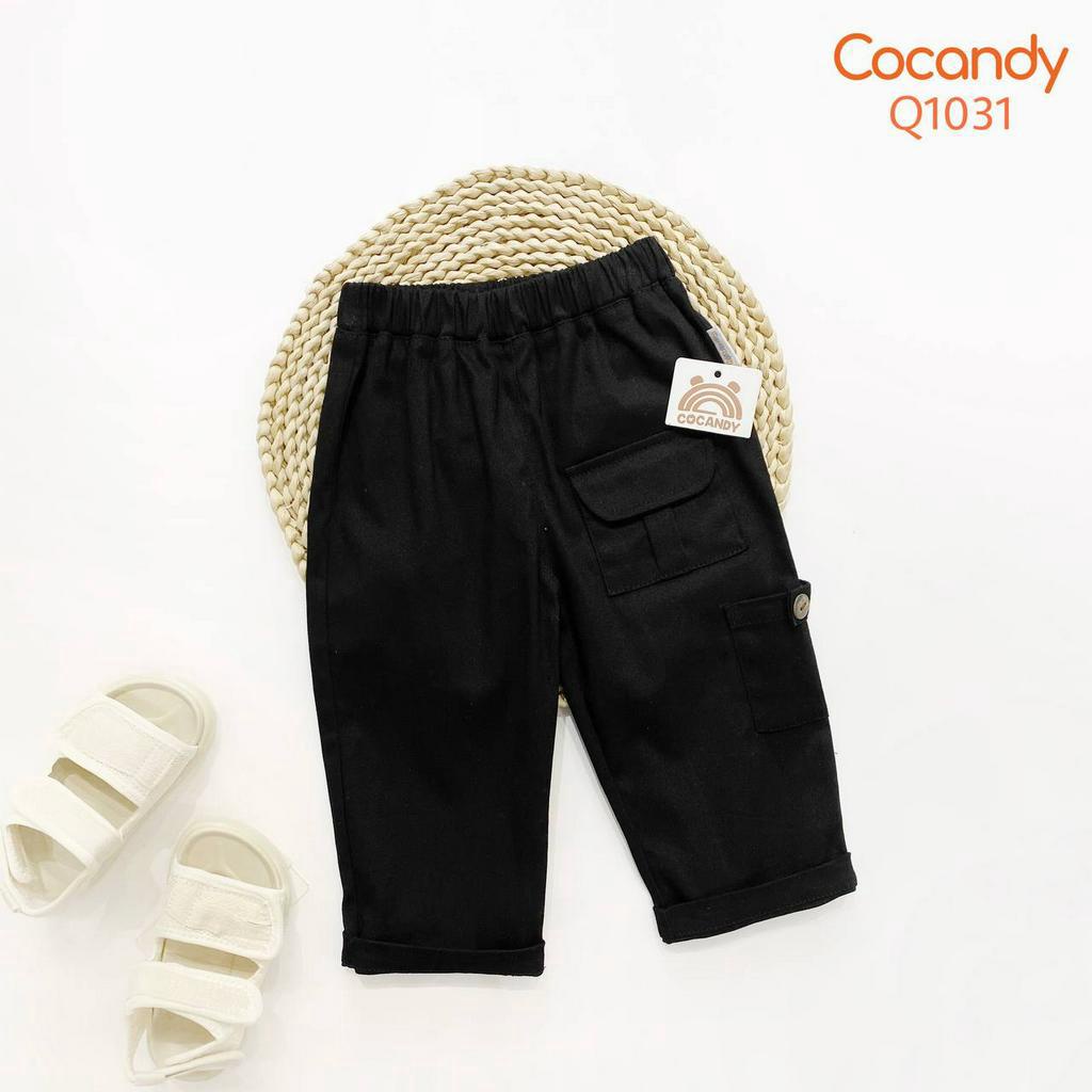 Quần cho bé -Quần dài kaki ĐEN, BE, TRẮNG 2 túi phối cúc cho bé của COCANDY mã Q1031,Q1032,Q1033