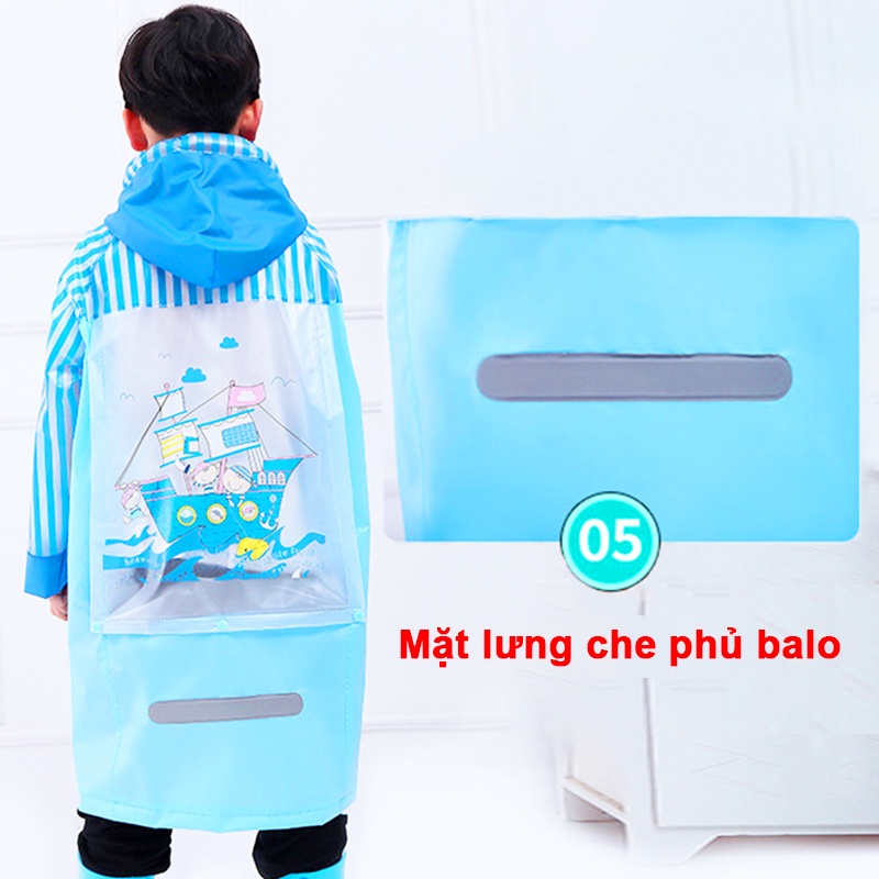Áo mưa cho bé, áo mưa trẻ em cao cấp hình thú đáng yêu cho bé 4-10 tuổi Baby-S – SAM005