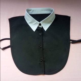 Cổ áo sơ mi rời đen pha trắng