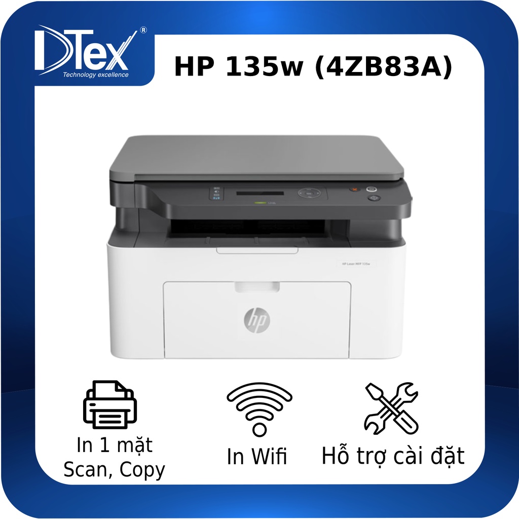 Máy in đa năng HP Laser MFP 135w (4ZB83A) - Hàng chính hãng