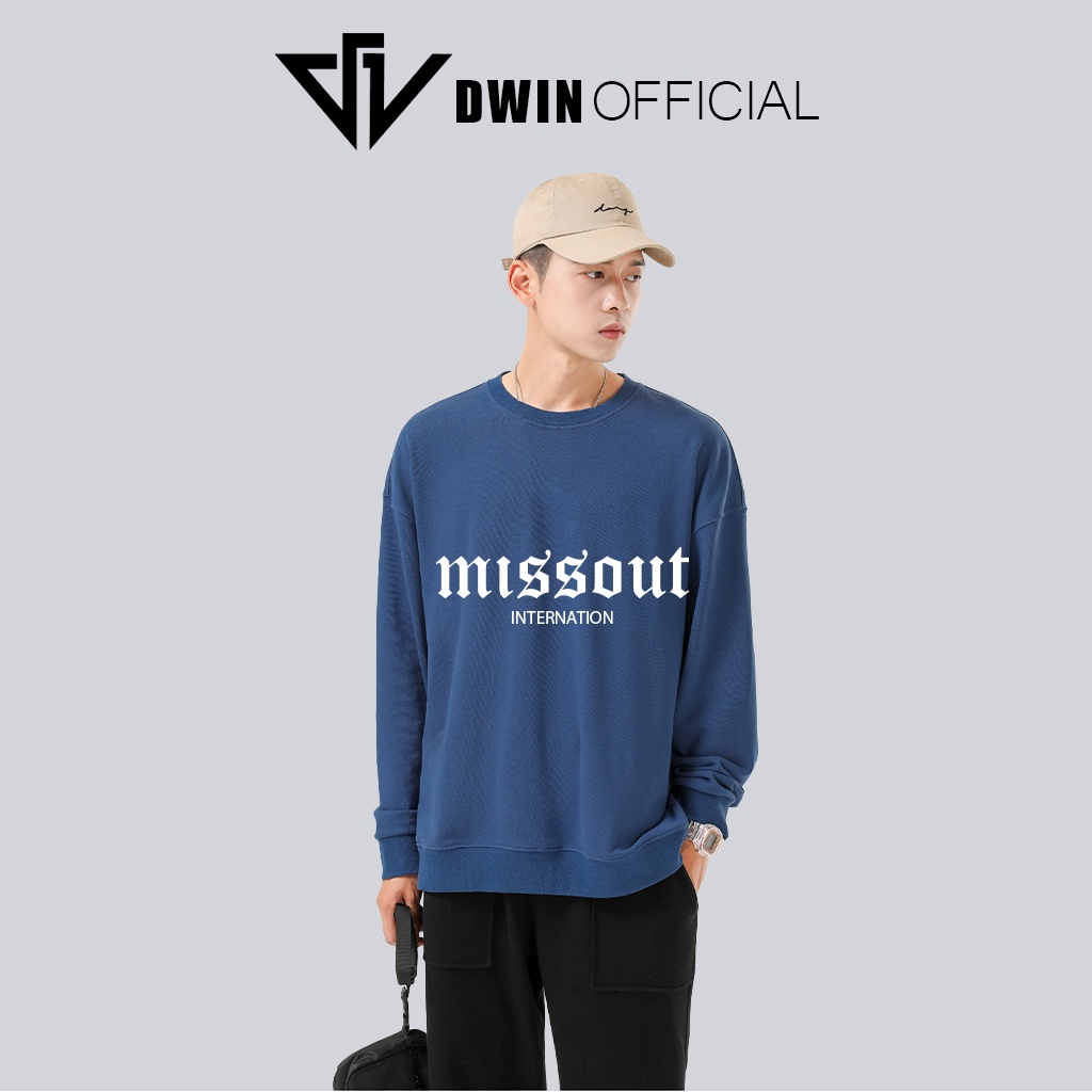 Áo sweater nỉ Missout unisex DWIN basic nam nữ form rộng oversize local brand SP00114