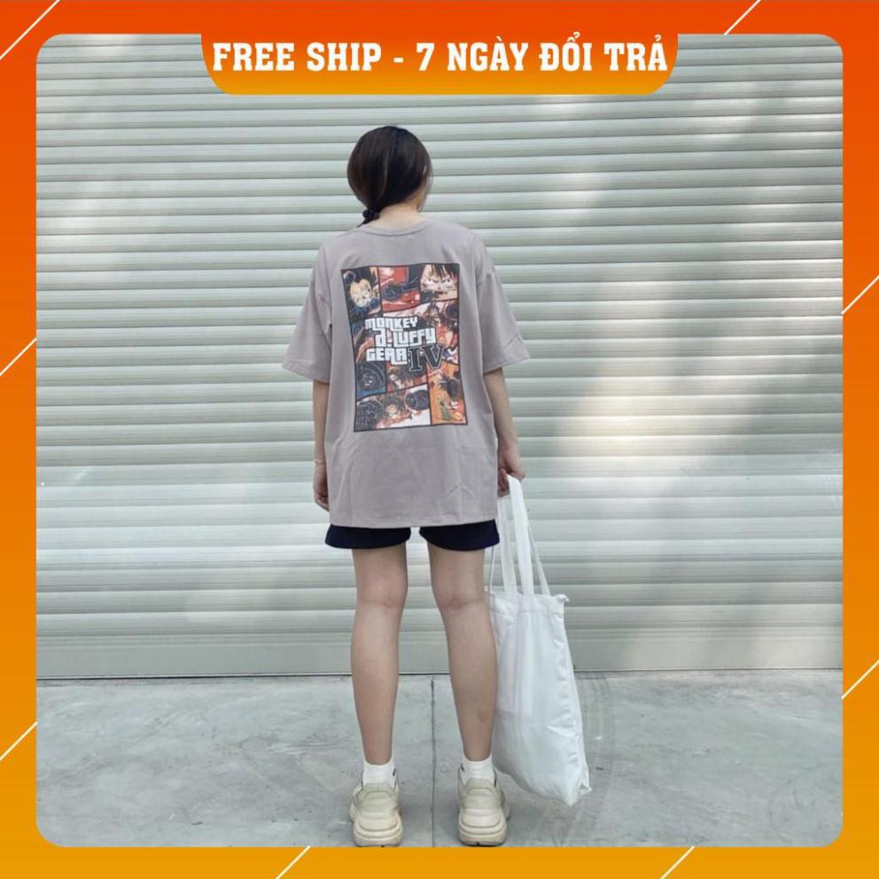 [Mã FATHANG5 giảm 10K đơn 50K]  Áo Thun Tay Lỡ MONKEY LUFFY GEAR IV Form Rộng Unisex (2 Màu) | BigBuy360 - bigbuy360.vn