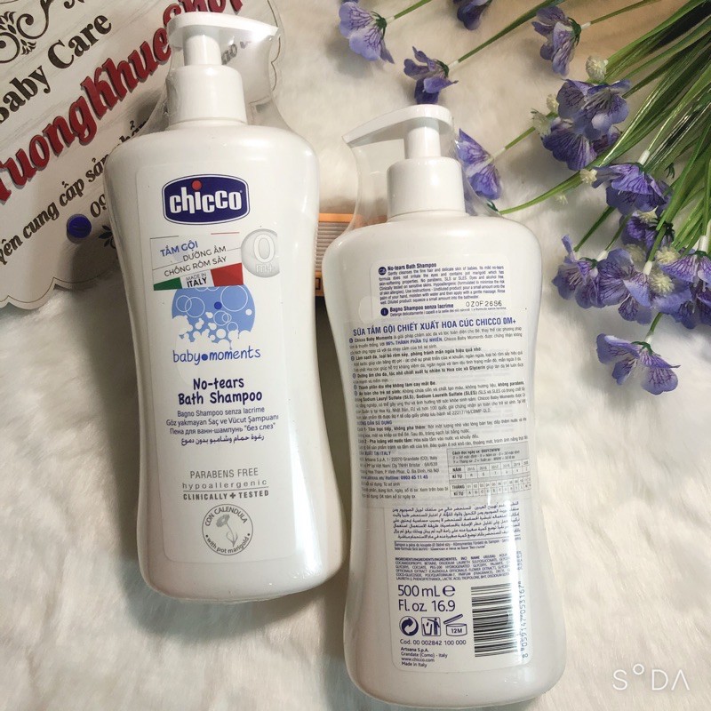 Sữa tắm gội Chicco chiết xuất hoa cúc 0M+ 500ml