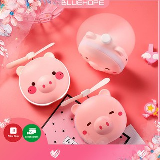 Quạt mini Hình Heo siêu đẹp  kèm gương và đèn led siêu hot phong cách hàn quốc