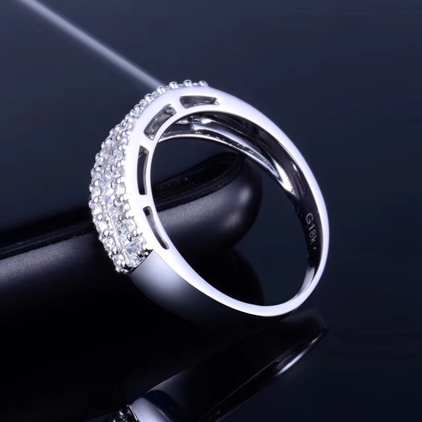 Nhẫn kim cương paguett nửa hàng kim AUN3500 TK-DIAMOND