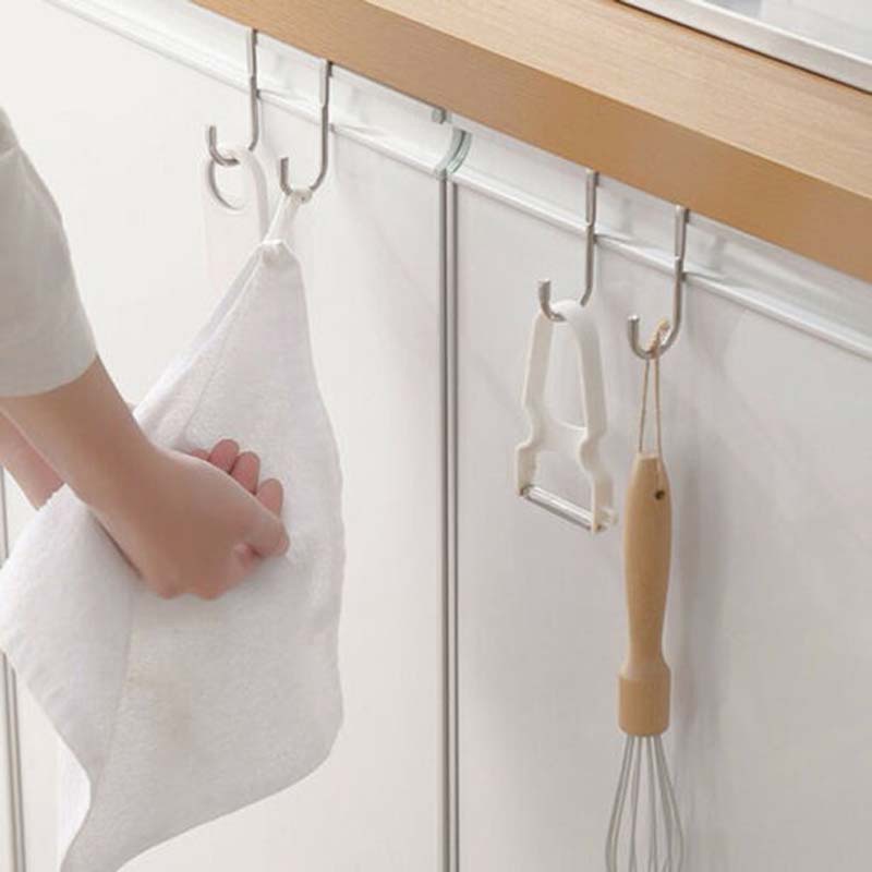 Móc treo đồ hình chữ S bằng thép không gỉ tiện dụng cho nhà bếp/phòng tắm