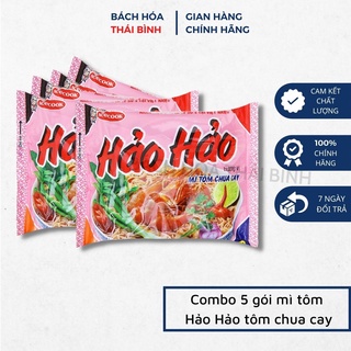 5 gói x 75g MÌ TÔM CHUA CAY HẢO HẢO