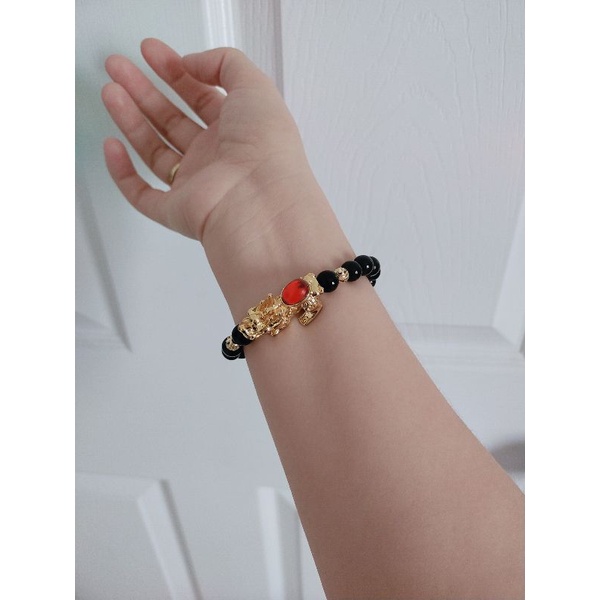 Vòng Tay Mic Tỳ Hưu Cõng Ngọc Đỏ Chiêu Tài Lộc