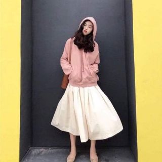 Hoodie basic hồng ruốc