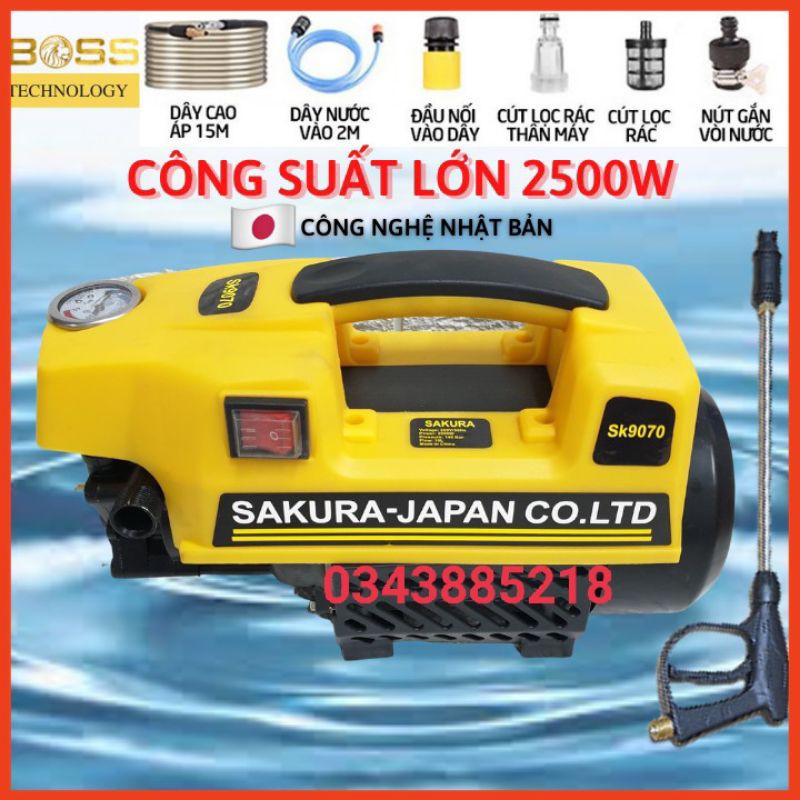 Máy rửa xe áp lực cao Sakura 2500w