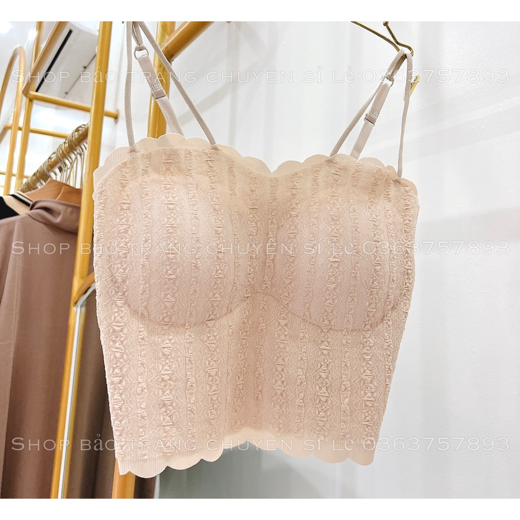 Áo Bra 2 Dây Ren Nhiều Màu Chất Đẹp Co Dãn Có Kèm Đệm Kiểu Dáng Hàn Quốc Ulzzang
