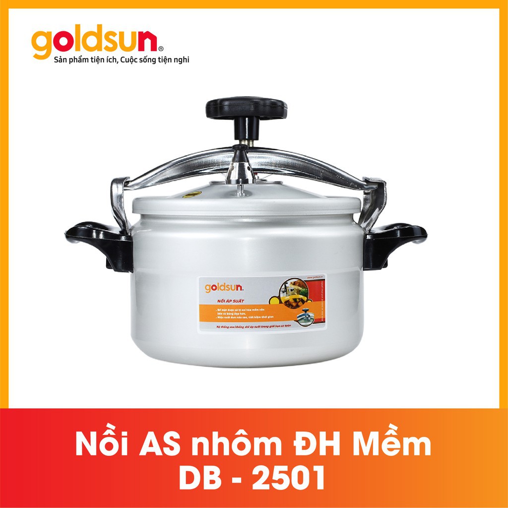 [GOLDSUN VIỆT NAM] Nồi Áp Suất Cơ 5L GOLDSUN - Chất Liệu Nhôm Điện Hóa- Tỏa Đều Nhiệt- Bền Bỉ- An Toàn- Đa Dụng-  DB2501