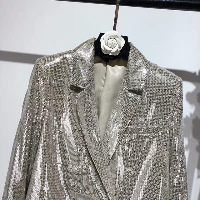 (ORDER) Áo khoác dài tay kim sa cổ vest | BigBuy360 - bigbuy360.vn