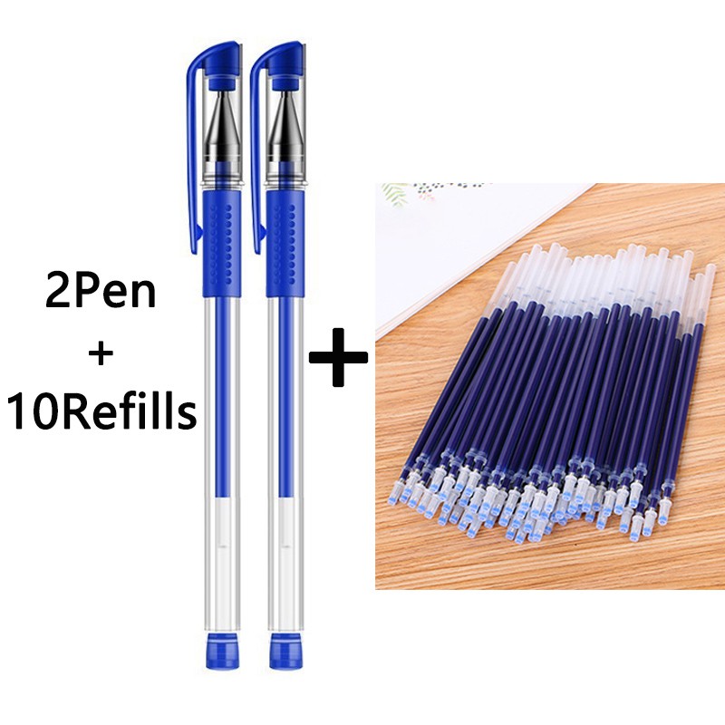 Set 2 bút bi kèm 10 ruột bút thay thế ngòi 0.5mm
