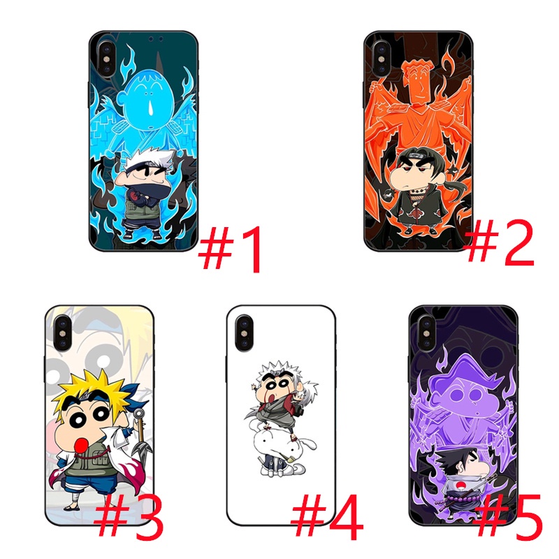 Ốp Lưng In Chữ Cá Tính Cho iPhone 4 4S 5 5S SE 5C 6 6S 7 8 Plus X XS Max XR 220629 Ốp Điện Thoại Mềm Viền Đen Hình Shin-chan Naruto Cho Iphone