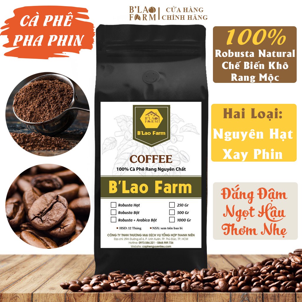 [Cà Phê Robusta rang xay] Cafe Rang mộc B’Lao Farm Nguyên Chất 100% - cà phê pha phin gu mạnh - coffee robusta