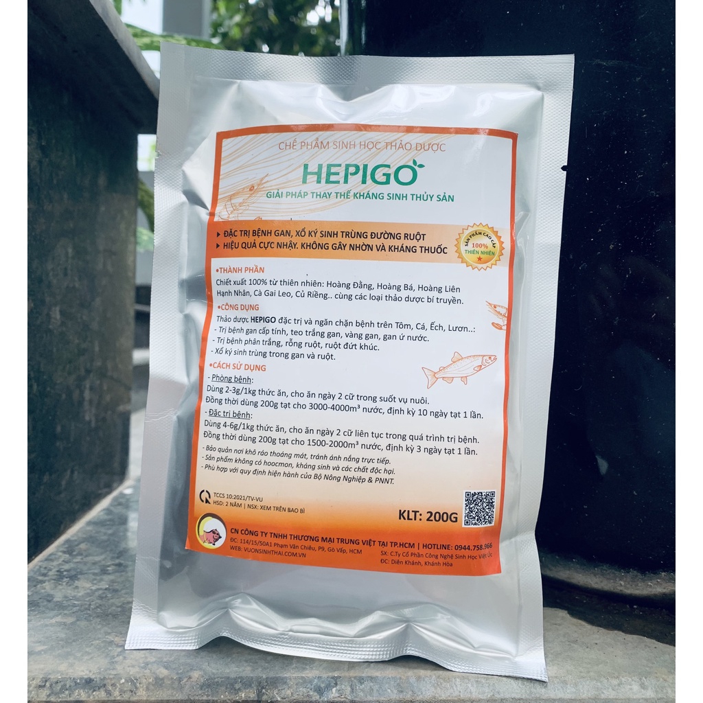 Thảo dược chuyên bệnh gan, xổ ký sinh trùng đường ruột Tôm Cá Ếch Lươn. HEPIGO. 100% tự nhiên. Thay thế cho Kháng Sinh