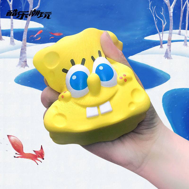 LOLE Đồ chơi giải nén Đồ chơi dành cho người lớn Đồ chơi giải nén và giảm áp Đồ chơi vui nhộn Pinch Pinch SpongeBob SquarePants Decompression Artifact Press Rebound Sponge Doll Đồ chơi trẻ em Cô gái Quà tặng sinh nhật