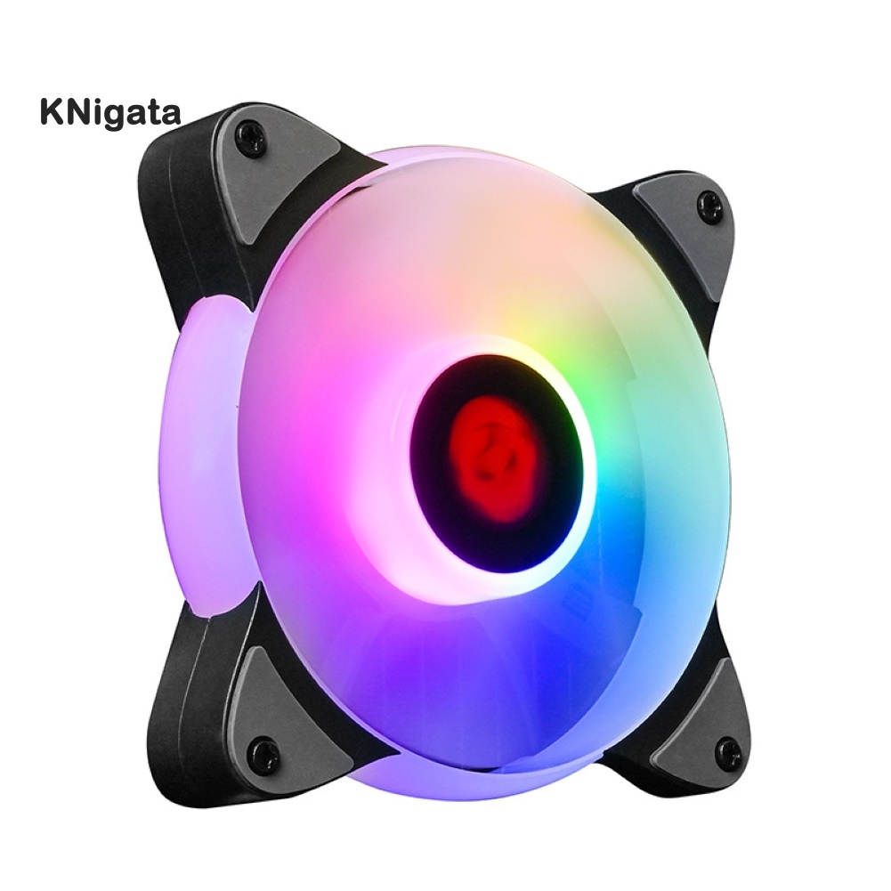 KN* 12cm RGB LED Cooling Fan Quiet Remote Control PC Laptop Computer Case Cooler