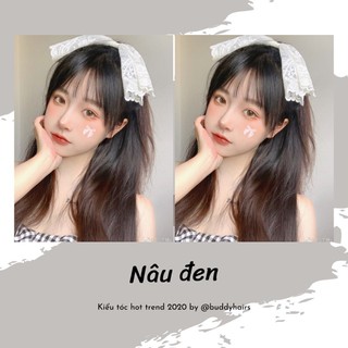 Thuốc nhuộm tóc màu Nâu đen không cần dùng Thuốc tẩy tóc ❤️Freeship❤️ Combo thuốc nhuộm tặng trợ nhuộm buddyhairs