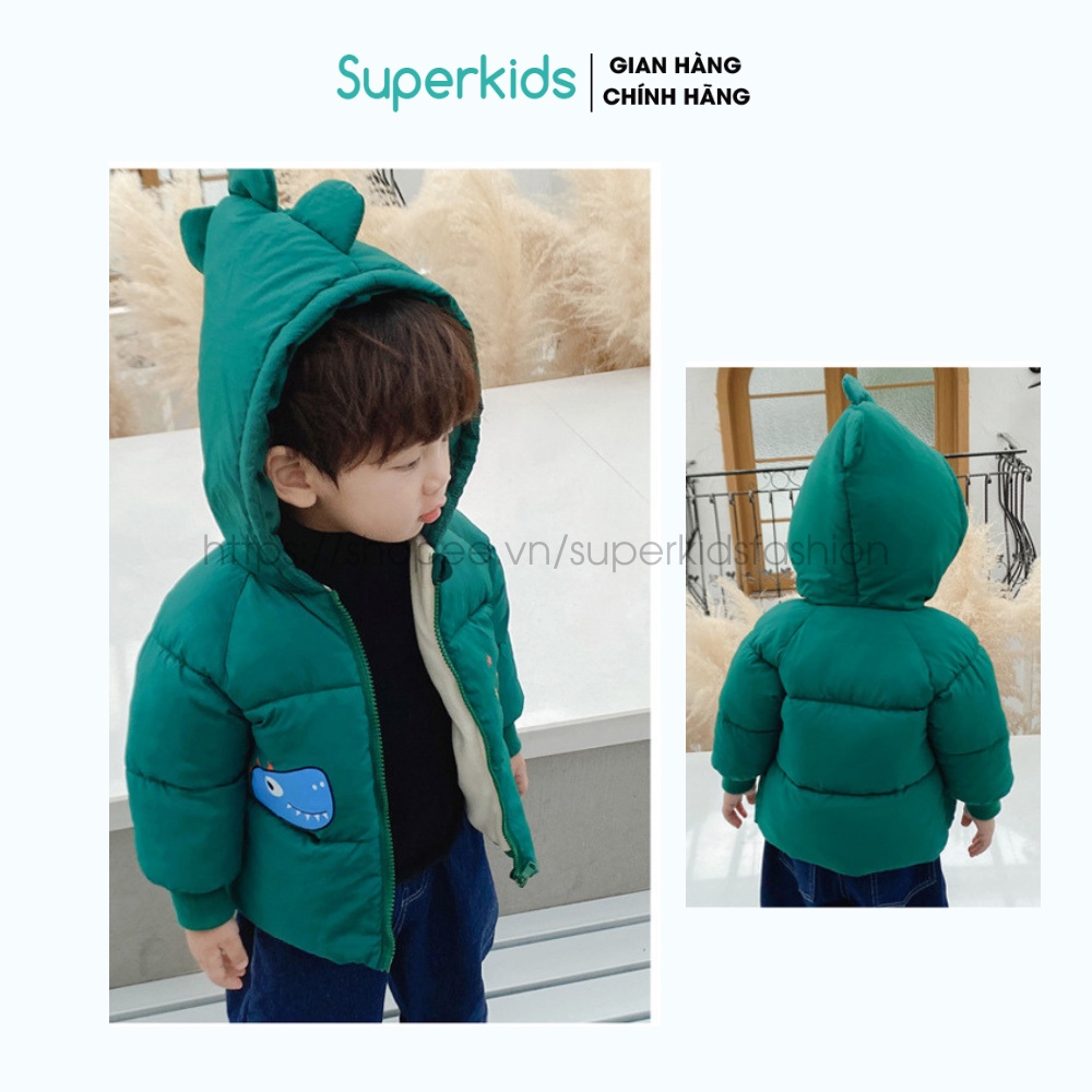 Áo phao cho bé trai gái hình KHỦNG LONG khoác ngoài 10-20kg QATE760 Superkids