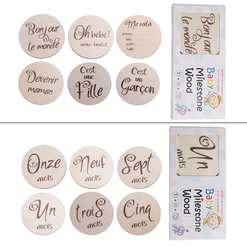 Set 6 Tấm Thẻ Ghi Chú Dùng Làm Phụ Kiện Chụp Ảnh Cho Bé Sơ Sinh