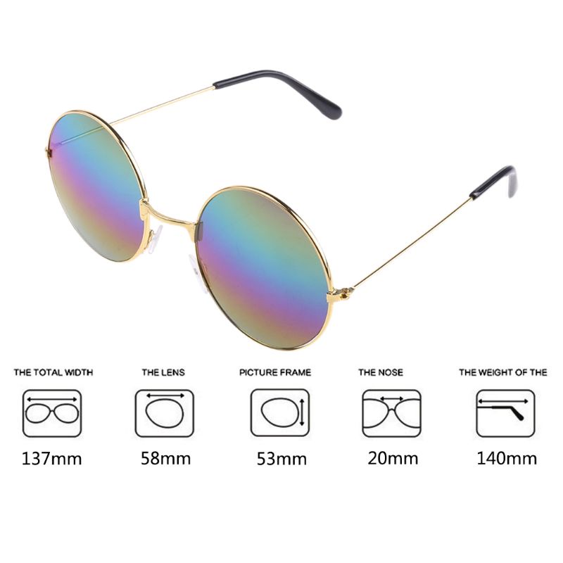 Kính mát hình tròn tráng gương chống tia uv400 phong cách vintage thời trang