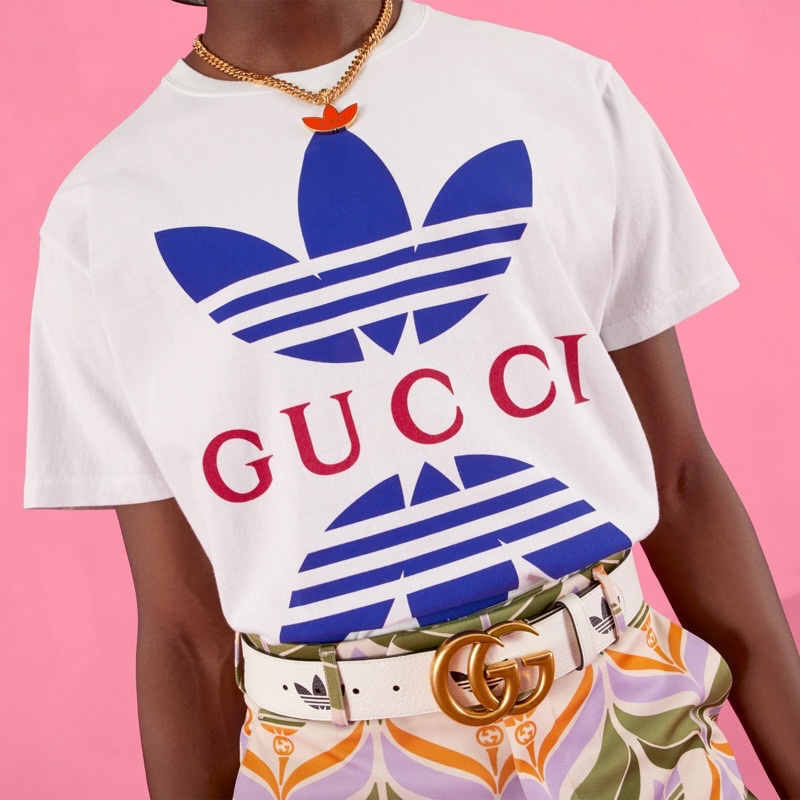 Áo Thun Tráng Gương Trắng Gucci X ADIDAS Nguyên Bản 1: 1