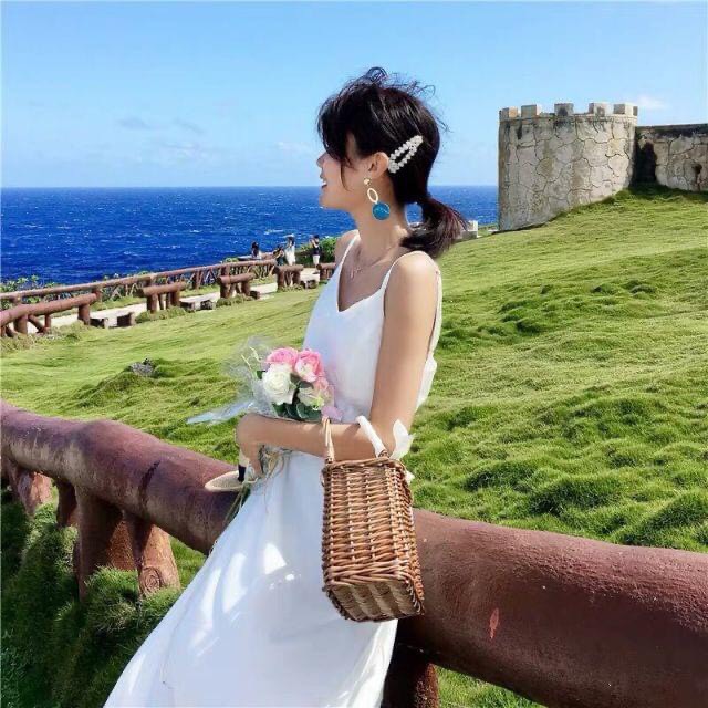 Đầm maxi trắng nút bọc lưng | BigBuy360 - bigbuy360.vn